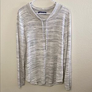 Ink Love‎ and Peace Gray and White Striped Hoodie